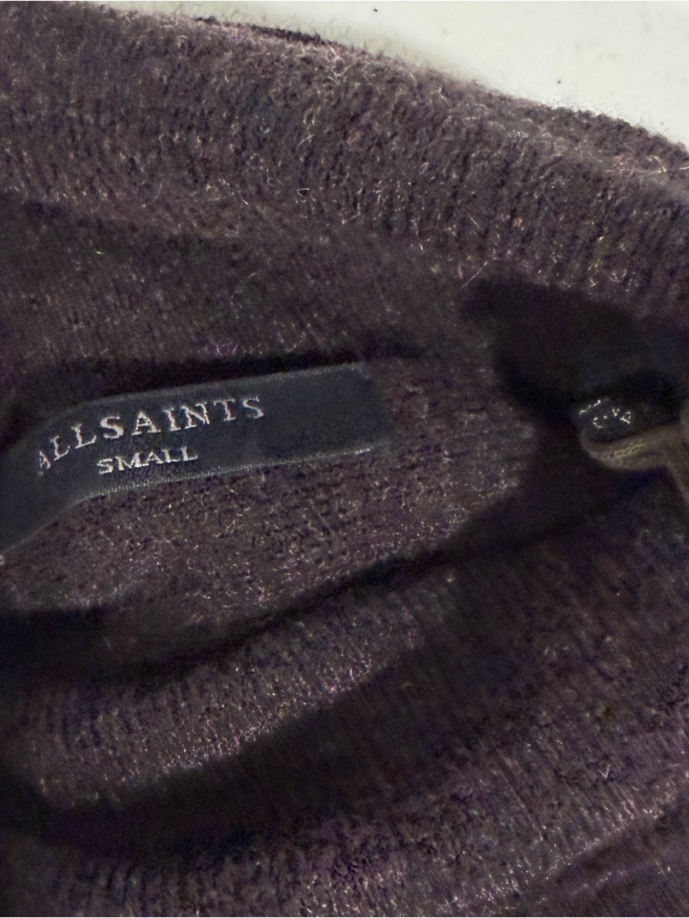 NWT $329 ALL SAINTS Margot Jumper Wool Blend Cropped Sweater, Bitter Brown - Picture 14 of 16